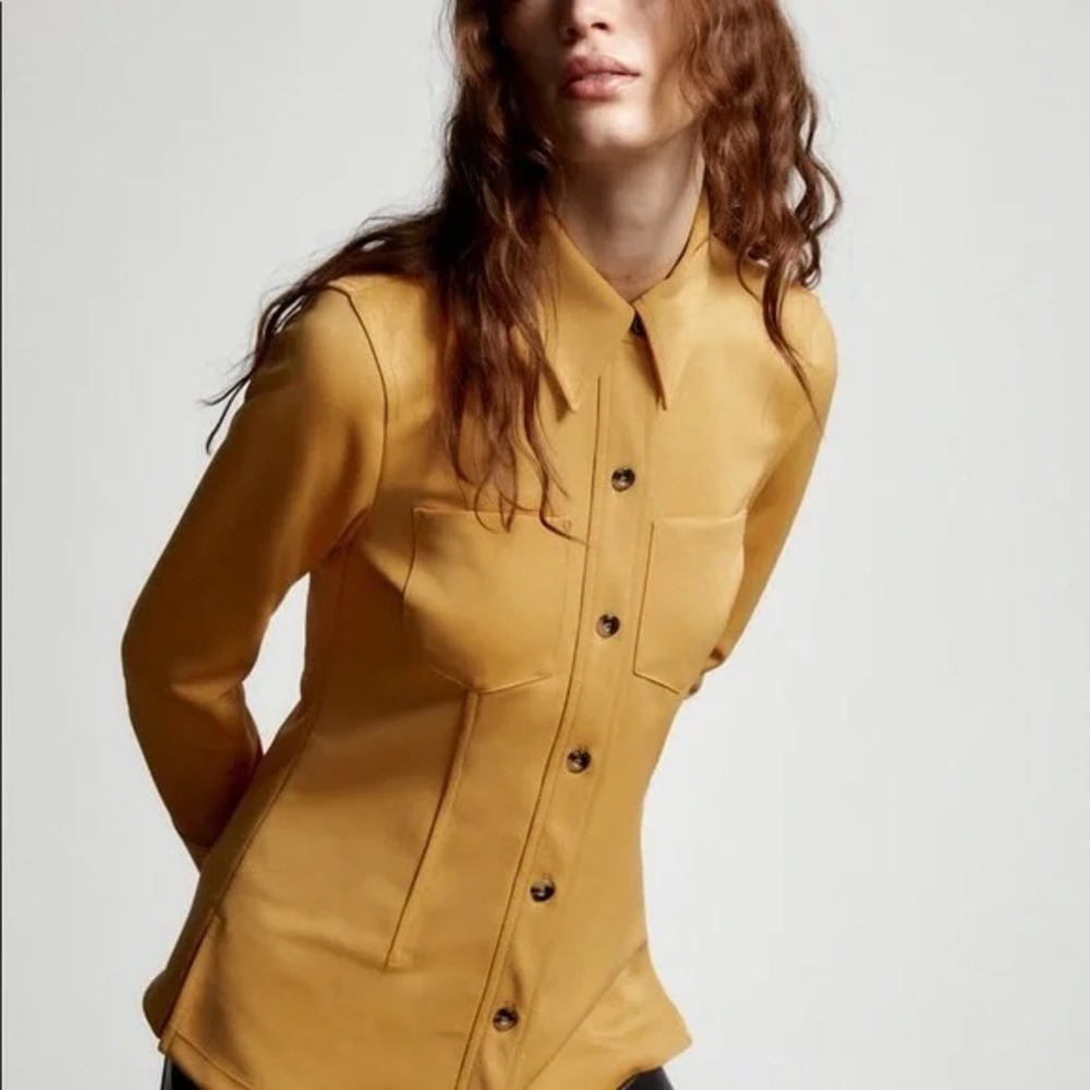 Zara knit button down shirt
